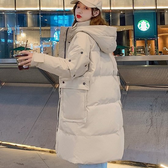 【取寄：納期2週間】ダウンジャケット レディース ロング丈 暖かい 防寒 ジャケット ダウン レディース ゆったり 体型カバー 大きいサイズ ダウンジャケット レディース かわいい おしゃれ 5,933円