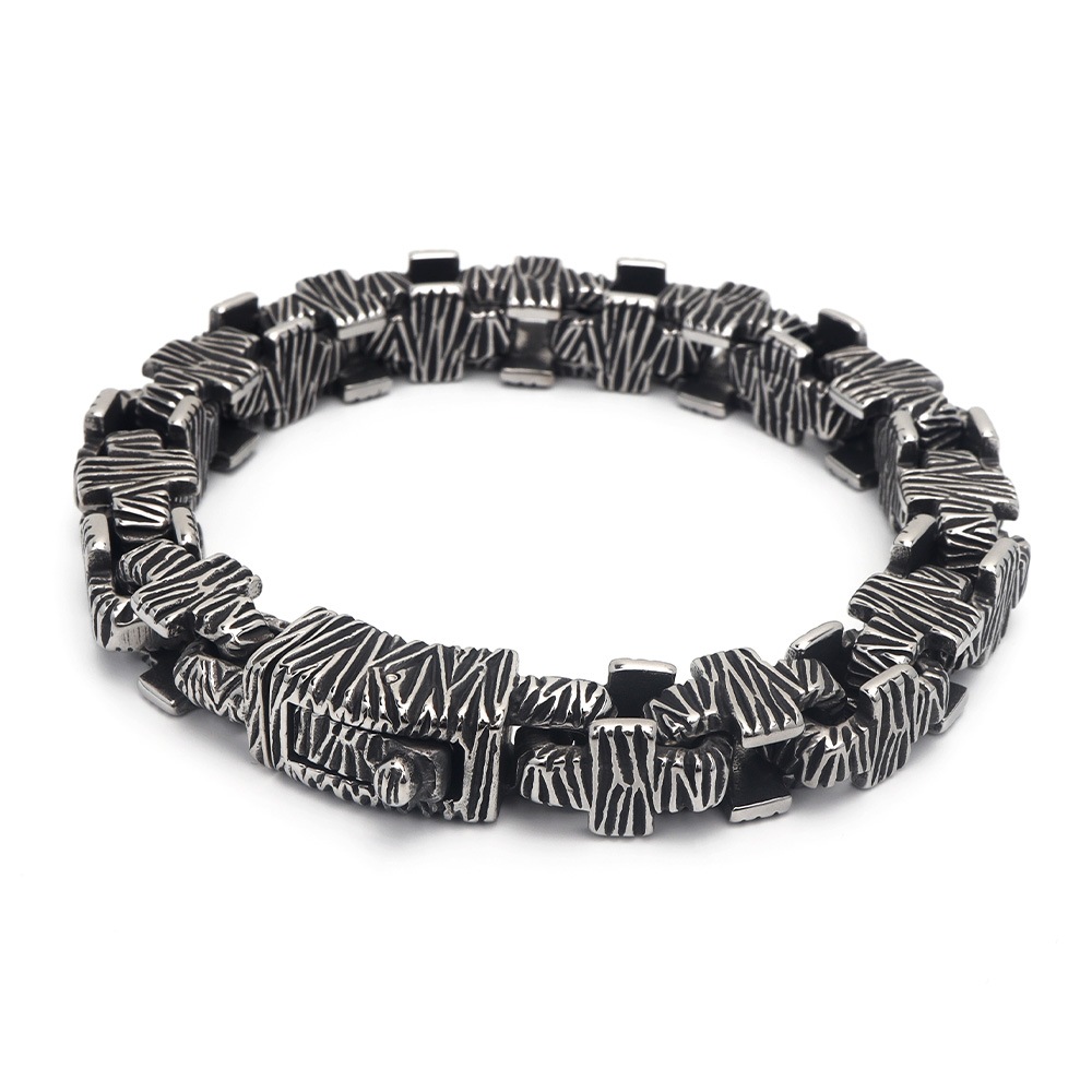 ステンレス クロスボックスチェーンブレス [b570]