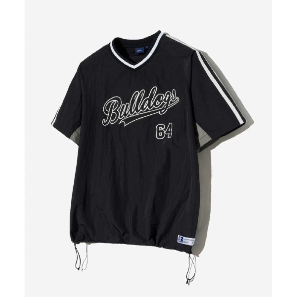 Yale ベースボール半袖ナイロン Tシャツ/ブラック/チャコール