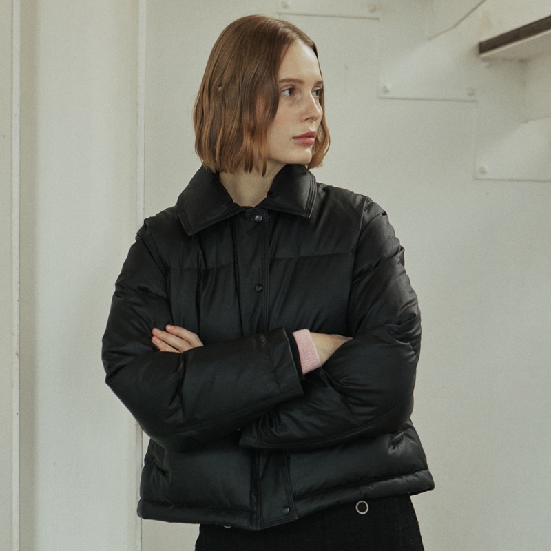 LEATHER DUCKDOWN PADDING_2 colors