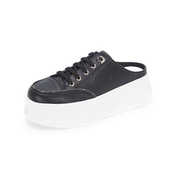 エムソーホー牛革カジュアルスニーカーミュールブラック516623901AA