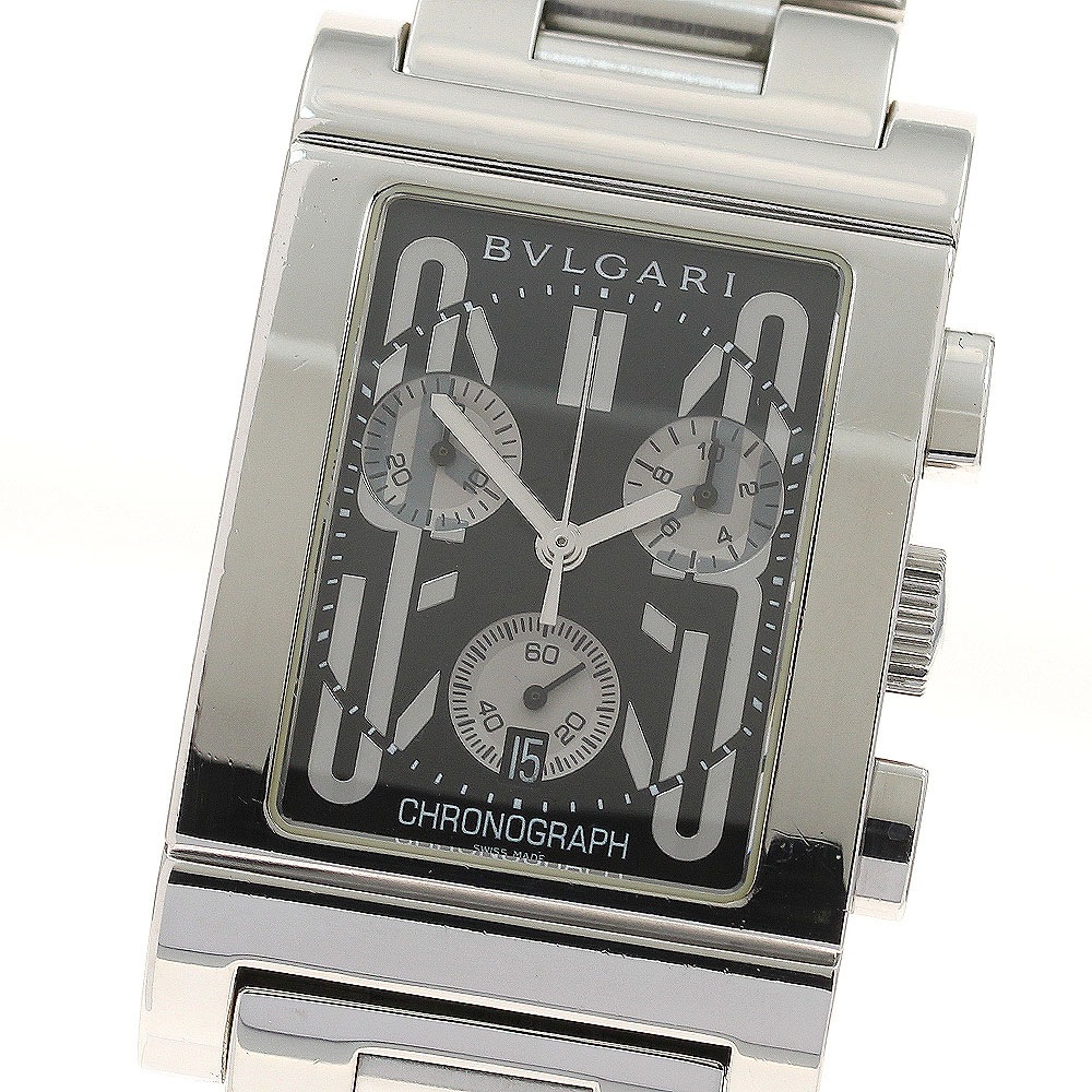 ブルガリ BVLGARI RTC49S レッタンゴロ デイト クロノグラフ クォーツ メンズ _937458【中古】