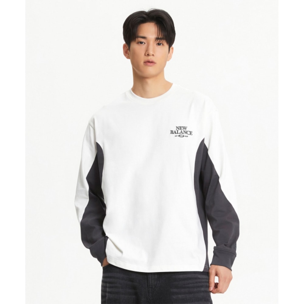 ニューバランス NBNDE42823/UNI ブリッジグラフィックロングスリーブ Tシャツ (クリーム)