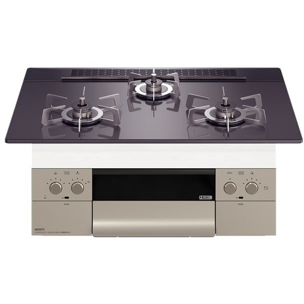ビルトインガスコンロ 都市ガス用 3口 両側強火力 60cmタイプ N3WU3PWASQSTESC-13A Orche FLAT
