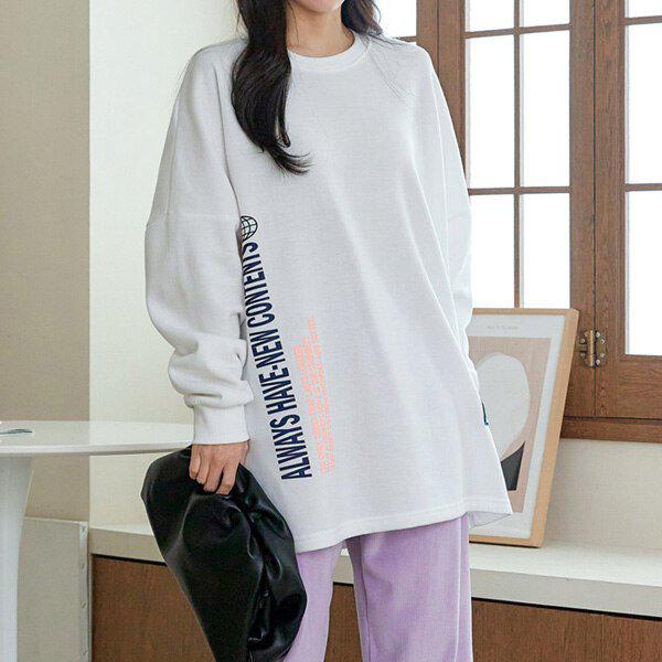 (PS)起毛デザインボックスT 冬 女性 起毛Tシャツ