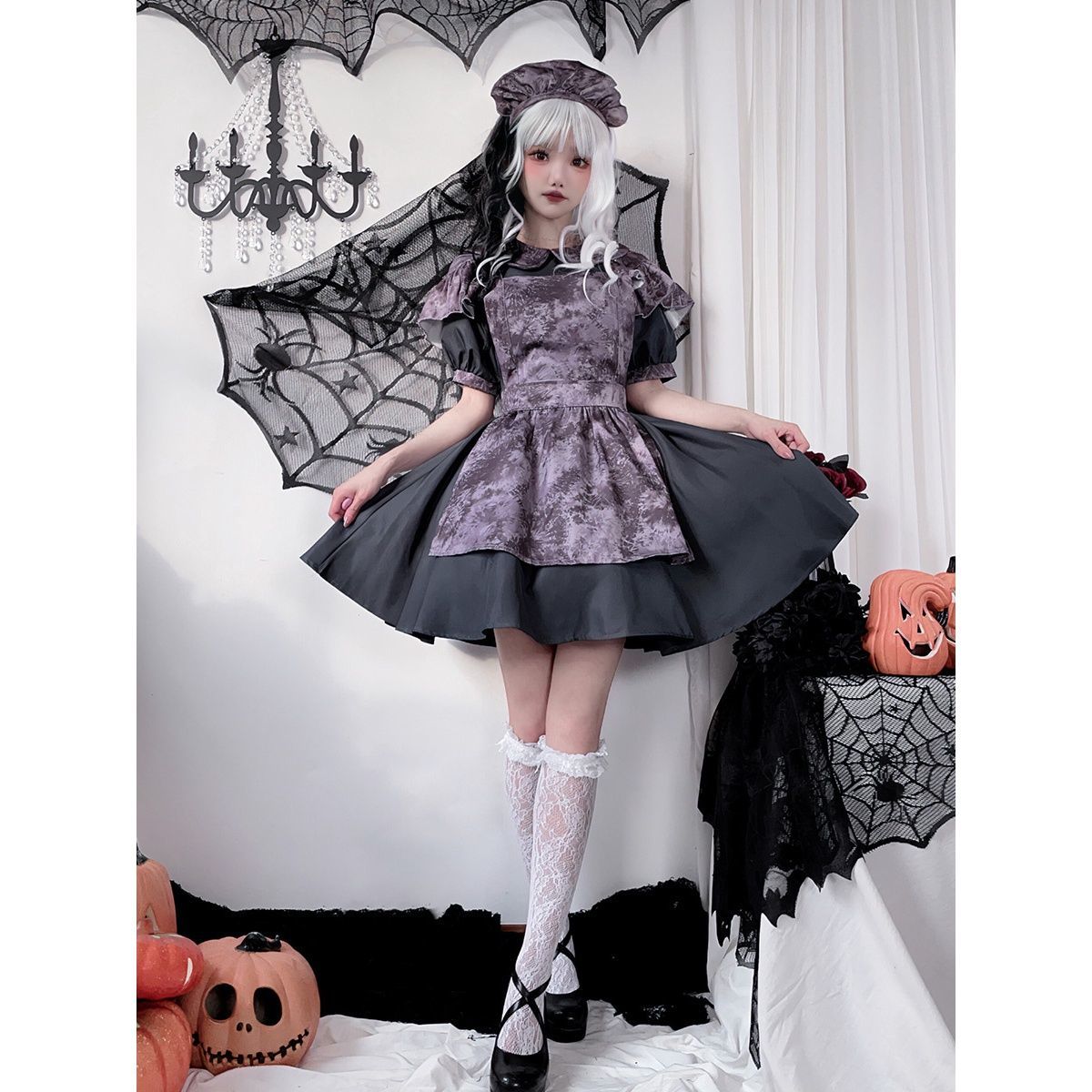 魔女 人形 ゴシック コスチューム コスチューム コスチューム ダーク かぼちゃ ドレス 女性 ハロウィン 日本 吸血鬼 メイド ホラー和服コスチュームコスチューム