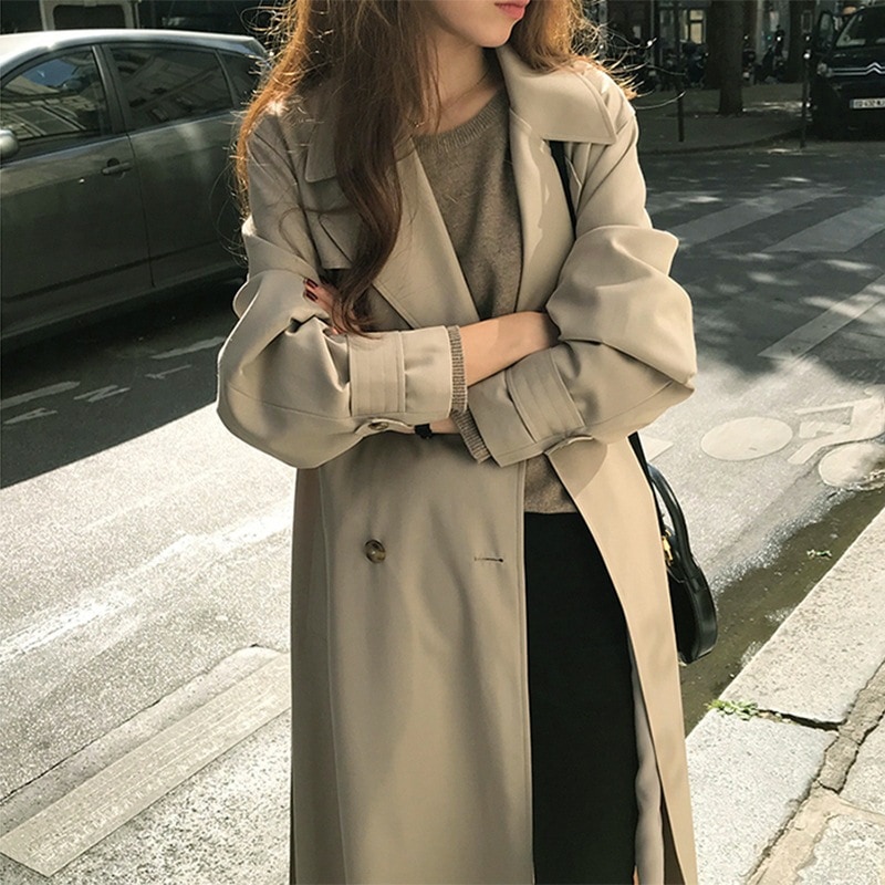 スプリングコート トレンチコート レディース 秋服 春 ロング ベルト付き オシャレ 着痩せ アウター 韓国風 通勤 オシャレ