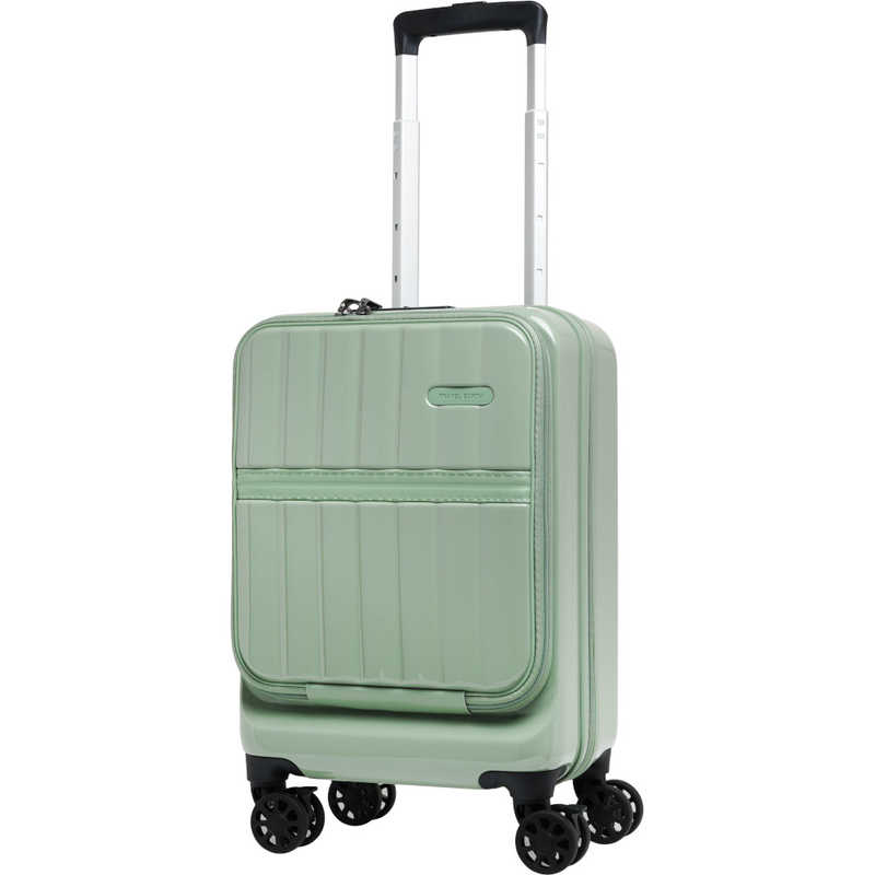 TRAVELEARTH　スーツケース ファスナータイプ 旅行日数目安：1泊 約27L 拡張時31L コインロッカーサイズ フロントオープン アイスグリーン　TE-0905-42-IGR