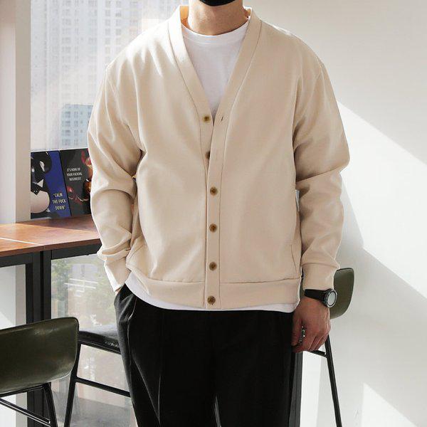 WTD メンズ ビッグサイズ シンプル Vネック 一重カーディガン 6,840円