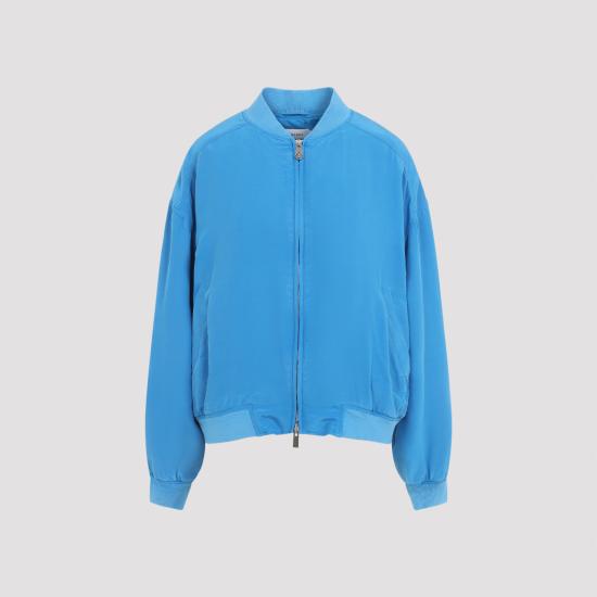 VERSACE Women Bomber Jackets 1025075 1A18101 1VI00 AZUR