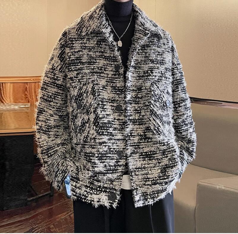 メンズツイード 長袖 アウターの新作 韓国 ファッションメンズチェスタ コート防風 J167