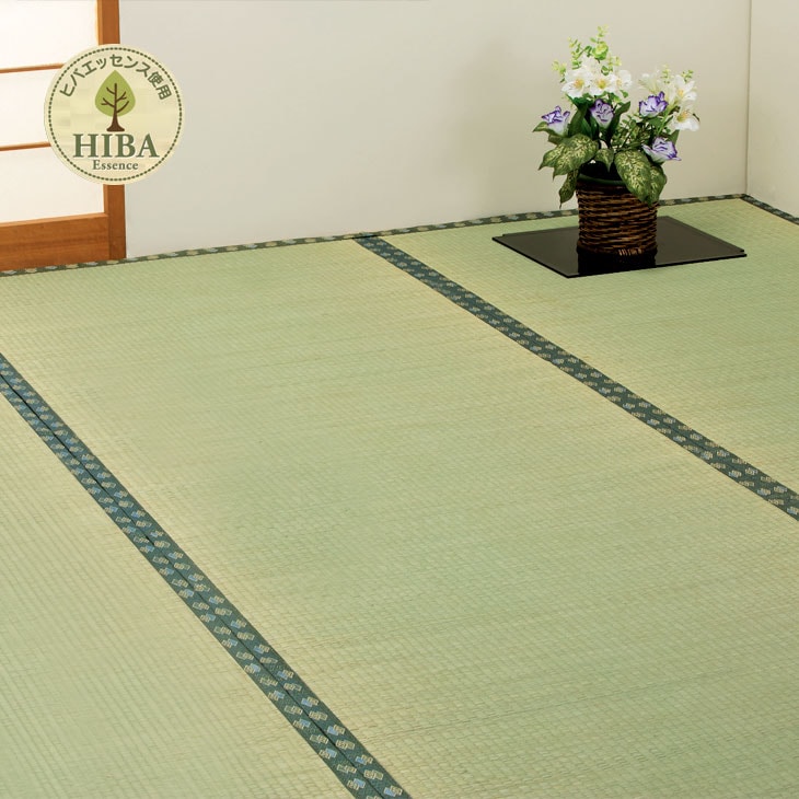 い草ラグ 4.5畳 261×261cm 双目織 国産い草100％ ヒバエッセンス加工 防臭 抗菌 い草上敷き い草 上敷き 畳 たたみ マット ラグ カーペット 敷物 両面使用 リバーシブル 日本製