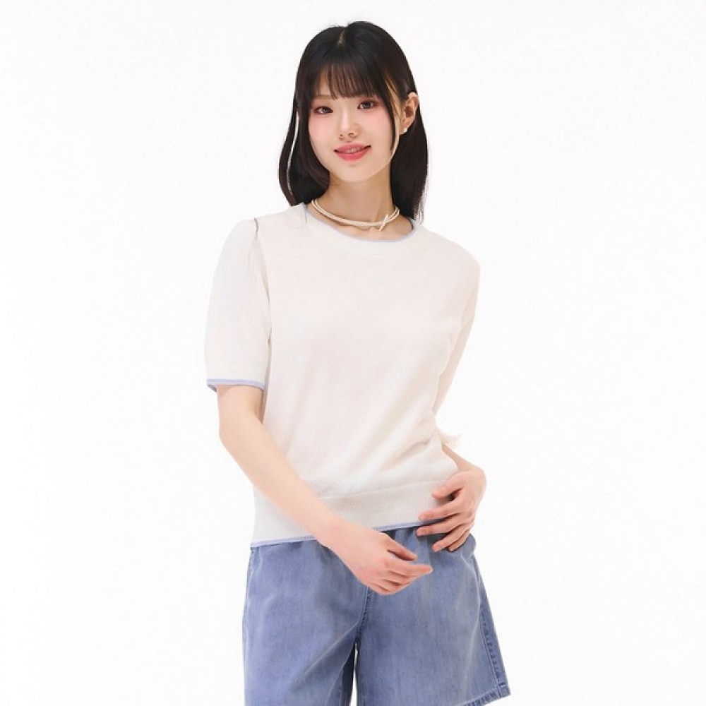 [チェースカルト] 女性用クルーネックチップカラーセーター-EBRG5675D01