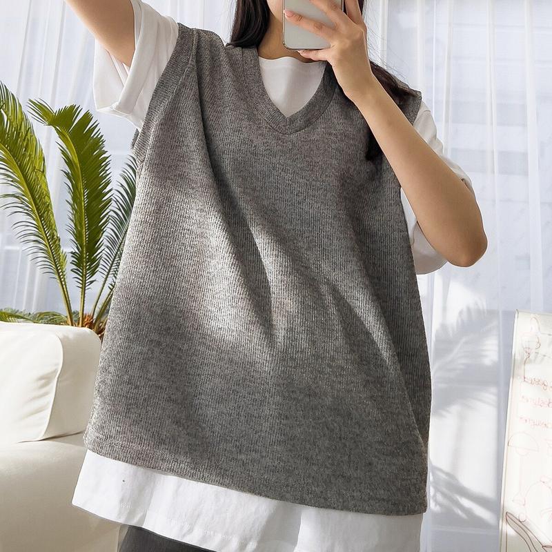 メンズ リブ ハイネック ジップアップ ニット カーディガン 5C-CA-Q109-メランジ