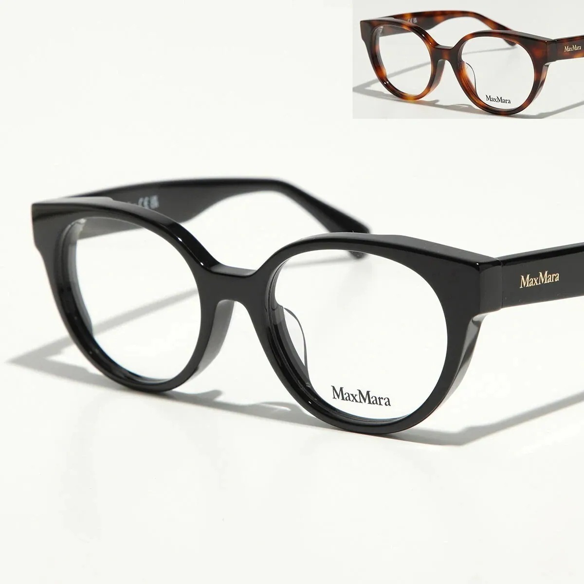 MAX MARA マックスマーラ メガネ MM5150-D レディース フルリム セルフレーム ボストン型 めがね 眼鏡 ロゴ 黒縁メガネ カラー2色