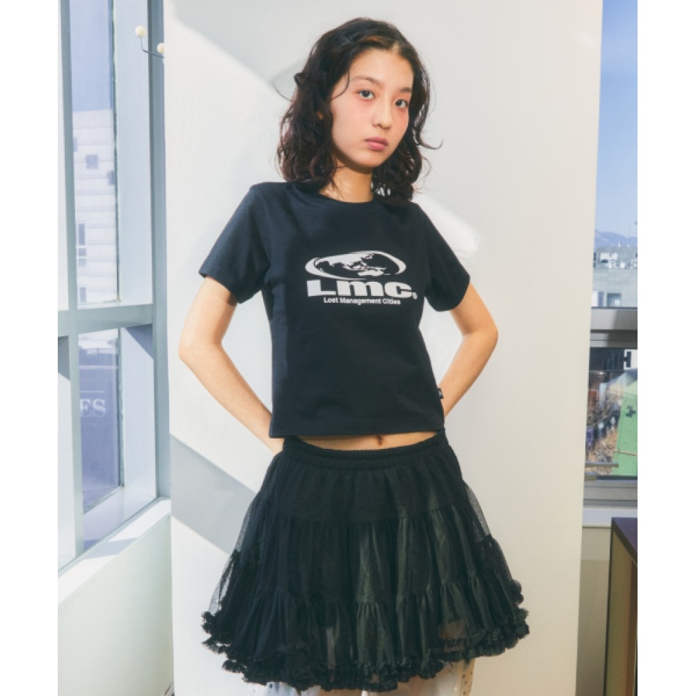 LMC WM オーバルグローブクロップド T シャツブラック