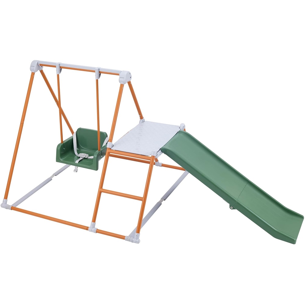 おりたたみロングスロープキッズパークF ブラウン ジャングルジム 室内 折りたたみ すべり台 ブランコ 鉄棒 折り畳み 滑り台 野中製作所