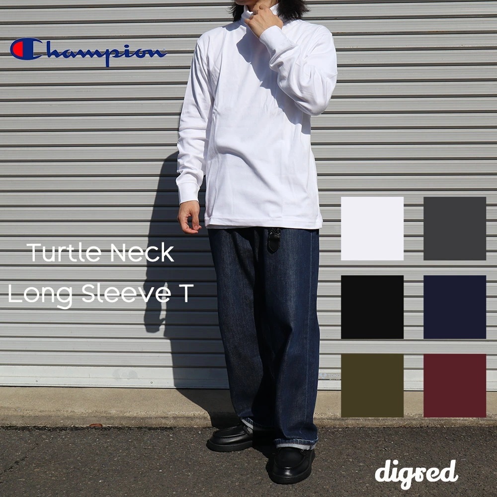 タートルネックロングスリーブTシャツ　トップス　インナー　 秋冬　ベーシック 　　C3-Y435