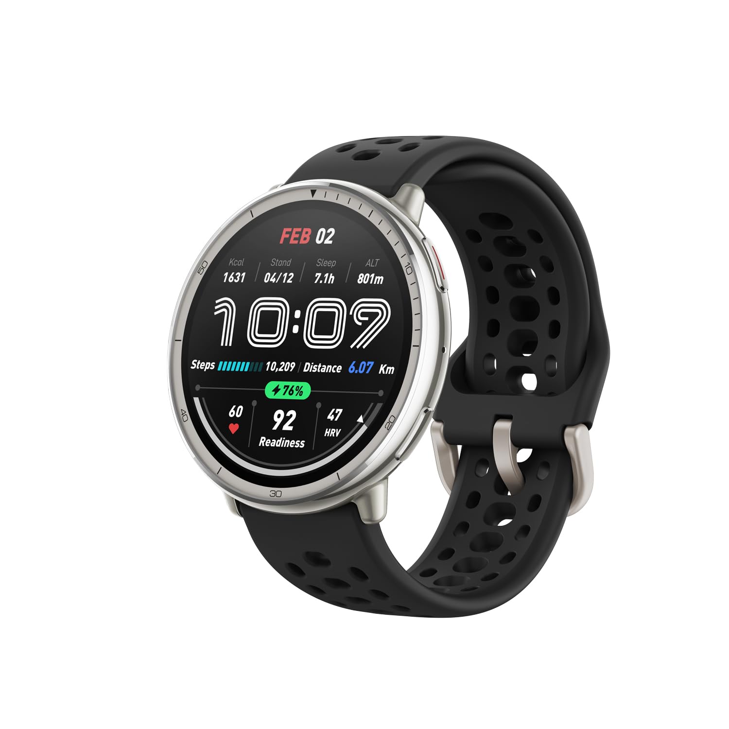 Amazfit Active 2 44mm スマートウォッチ 2000nit高輝度 GPS内蔵 オフラインマップ AIによる音声操作と睡眠/運動管理 心拍 睡眠 健康管理 160+スポーツモード ナビ