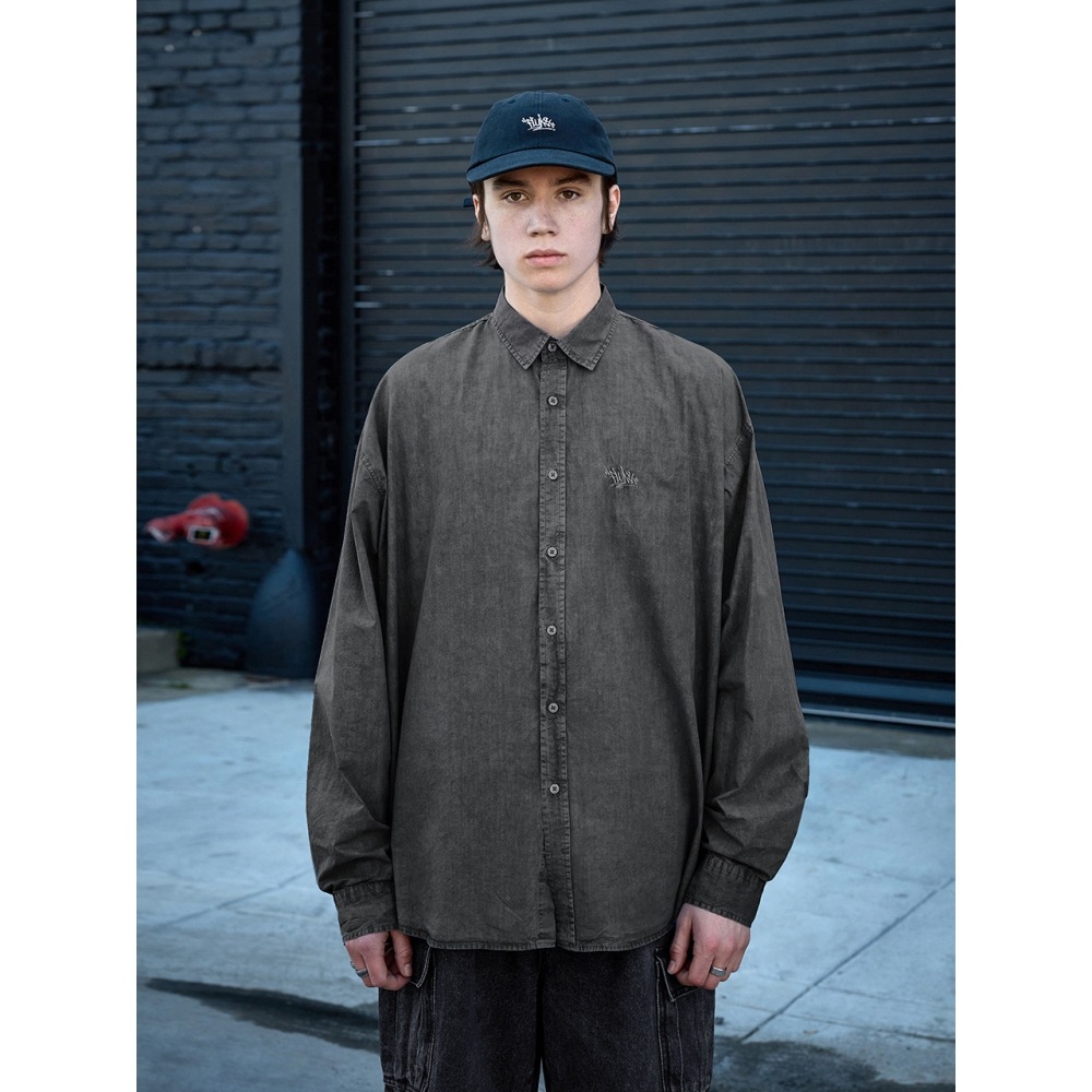 フルークフルークスラムロゴピグメントウォッシュシャツ FLS207 5COLOR