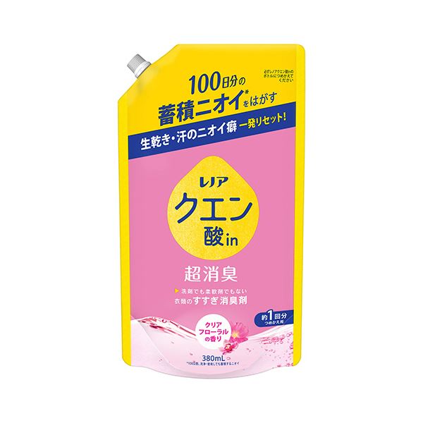 （まとめ） P＆Gレノア クエン酸in超消臭 クリアフローラルの香り つめかえ用 380ml 1個 [x10セット] 7,869円