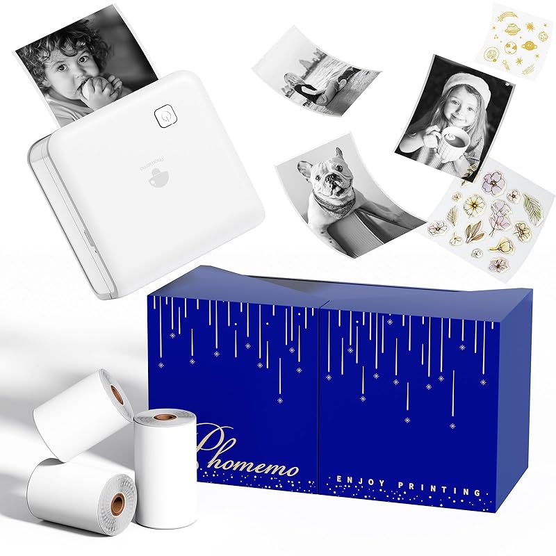 Phomemo ミニプリンター スマホ対応 サーマルプリンター P2S モバイルプリンター プチギフト 300DPI 15/25/53mm幅 白黒プリンター ポータブル型 フォトプリンター ポータブル