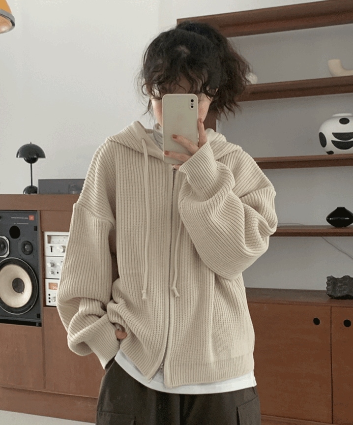 [UNISEX] アームウォーマー オーバーパーカー ニットジップアップ 5,424円