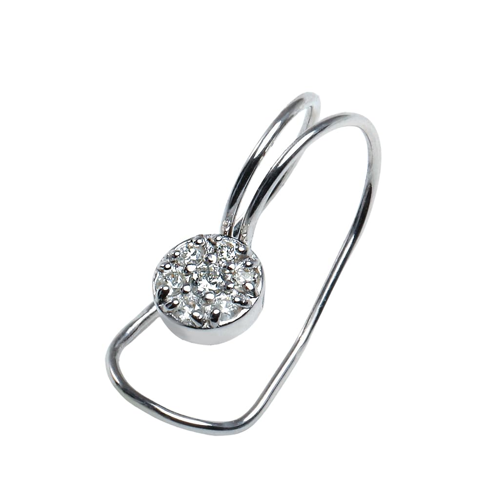 【PURÉZZA】レディース ダイヤモンド 7石 イヤーカフ イヤリング ノンホールピアス ピアリング 片耳用 k10 ホワイトゴールド 7ストーン 誕生石 天然石