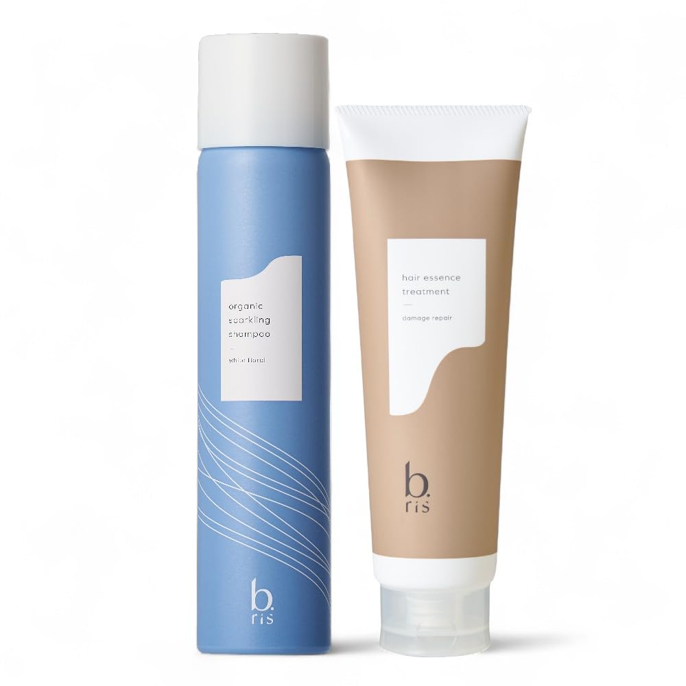 b.ris ビーリス オーガニックスパークリングシャンプー [ 炭酸 シャンプー ノンシリコン アミノ酸 ホワイトフローラルの香り オーガニック トリートメント効果 ] 炭酸シャンプー & ヘアエッセ