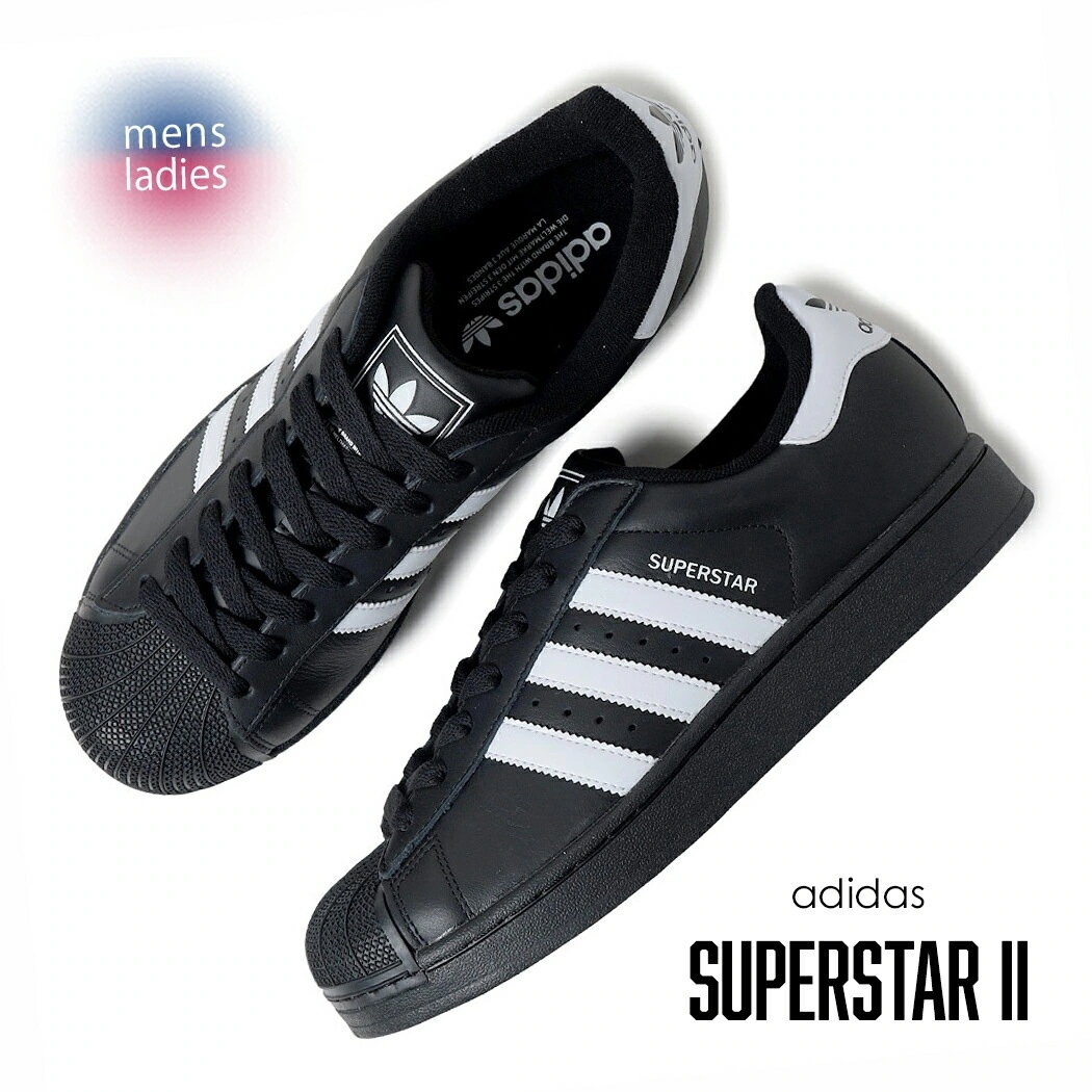adidas アディダス スーパースター 2 スニーカー SUPERSTAR II CORE BLACK/FTWR WHITE/CORE BLACK ( 黒 ブラック 白 ホワイト メンズ JI007