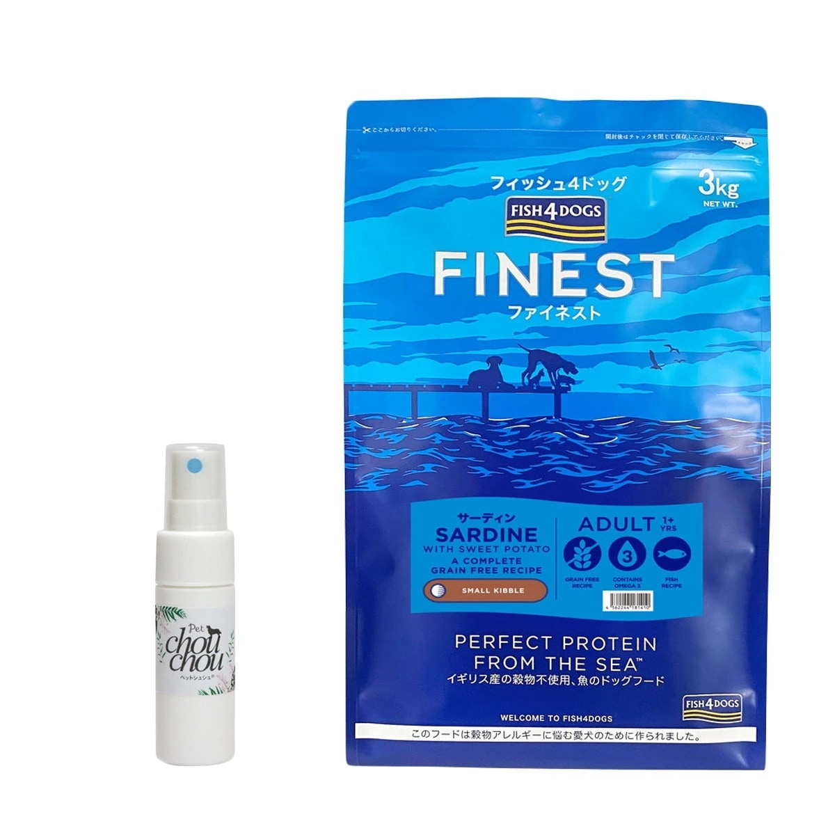 ファイネスト サーディン 小粒 3kg【犬用天然ハーブ虫除けスプレー15ml付き】
