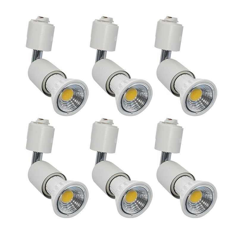 Pispoer ライティングバー用スポットライト E26口金 LED電球付き LEDスポットライト5.5W(ハロゲン電球60W相当) 電球色2700K RA95 550LM 非調光 ビーム角90度 白