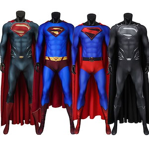 スーパーマン ヒーロー コスチューム 全身タイツ コスプレ衣装 ハロウィン 変装 仮装