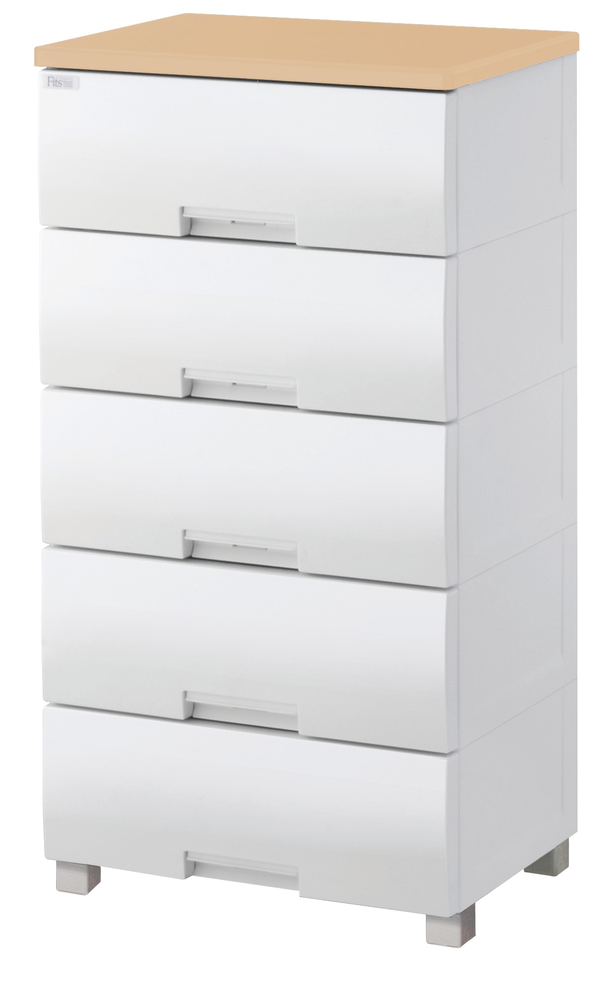 天馬 F5505(FITSプラス) フィッツプラス　幅55cm　5段（天板：メープル/本体：ホワイト） F5505FITSプラス