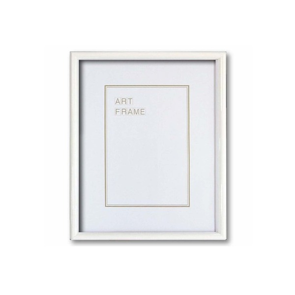 木製額色あせを防ぐUVカットアクリル 温かみのある木製フレーム デッサン額 四ツ切サイズ（424348mm） ホワイト