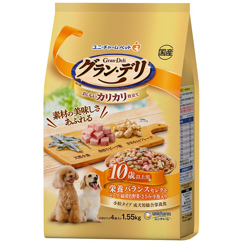 （まとめ買い）グラン/デリ カリカリ仕立て 10歳以上用 栄養バランスセレクト 1.55kg 犬用フード [x3]