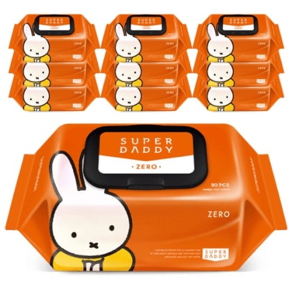 スーパーダディゼロ幼児ウェットティッシュキャップタイプ80pcs*10