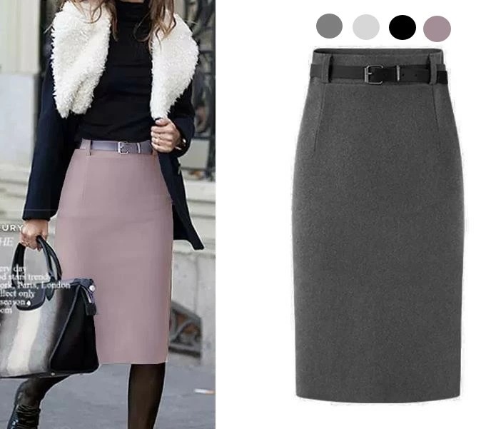 【2枚購入で100円OFF】新入荷！タイトスカート ラシャスカート ロング丈 カラー スカート 秋冬物 レディース ハイウエスト 通勤 オフィス フォーマル ビジネス 就活 大きいサイズ 膝丈 ミモレ