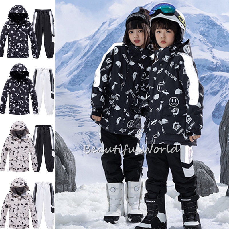 スキーウェア キッズ 上下セット スキーウェア ジュニア スノーボードウェア 男の子 女の子 撥水 防風 保温 雪遊び 中綿　暖かい