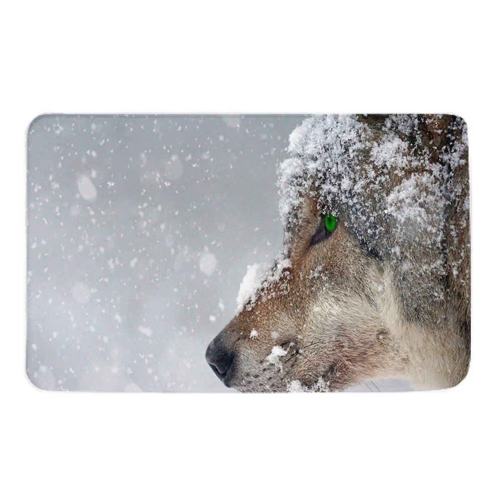 カーペット 2031.5in ウルフ-スノー-コールドアイ-グリーン-ピアス-プレデター お手入れが簡単 ノンスリップ 耐久性