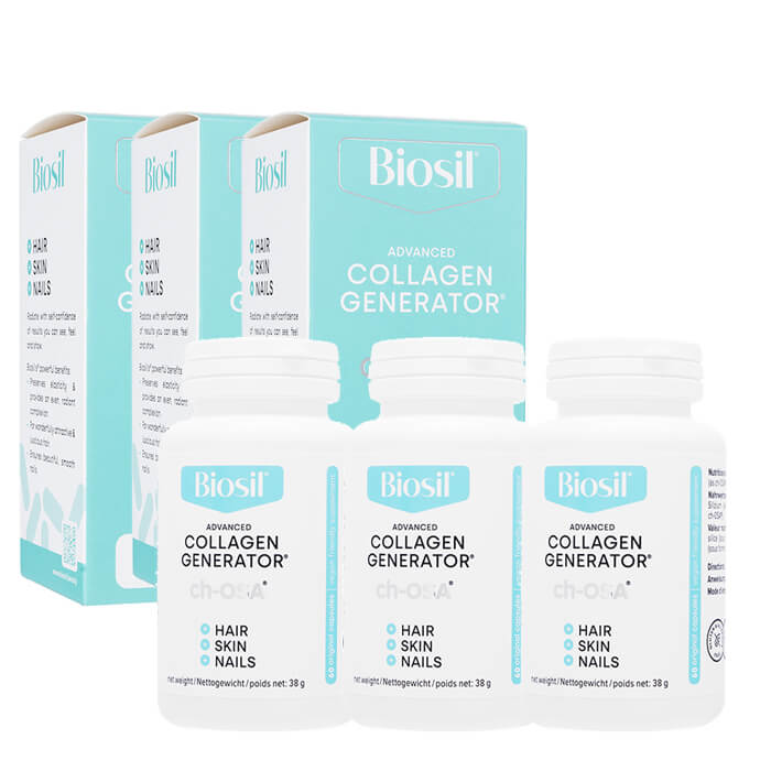 バイオシル コラーゲンジェネレーター 60錠 3本 Biosil Collagen Generator Bio Minerals 海外直送 日時指定不可 国際郵便発送