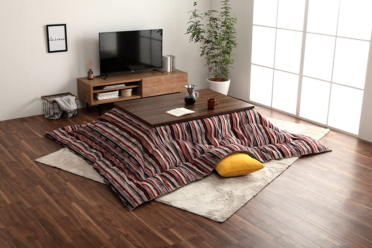 イケヒコ こたつ 掛け布団 アシュリー 約200×200cm パープル 正方形 エスニック 日本製 シェニール #7801119