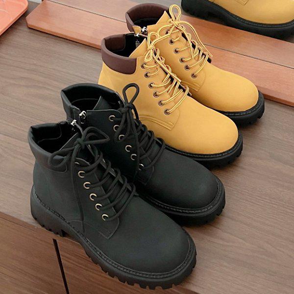 [シューズ] レースアップ 女性 レディース アンクルブーツ 5cm qmN23M039