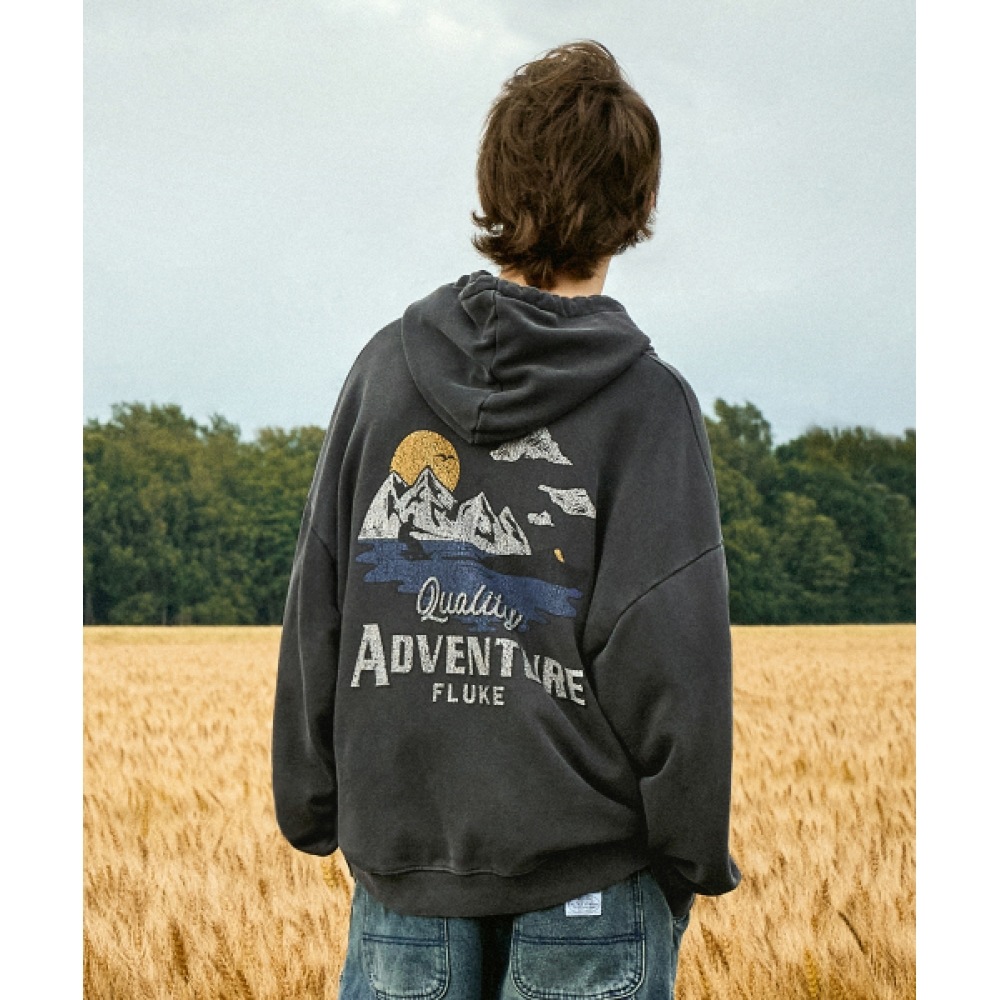 フルークマウンテンアドベンチャークラックパーカー T シャツダークグレー FHT710