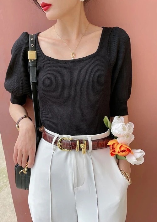 トップス ニットソー セーター 半袖 l デニム ブルーデニム かわいい 大人可愛い きれいめ カジュアル おしゃれ お洒落 かっこいい 大人女子 こなれ感 ラフ 無地 春 夏 秋 冬