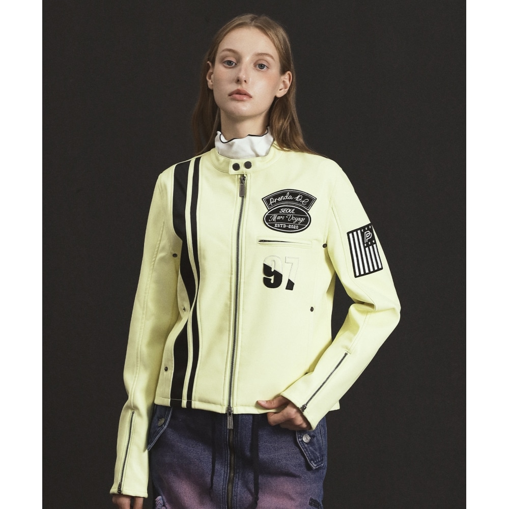 PRENDA 9/20 シッピングヴォヤージュフェイクレザージャケットライトイエロー