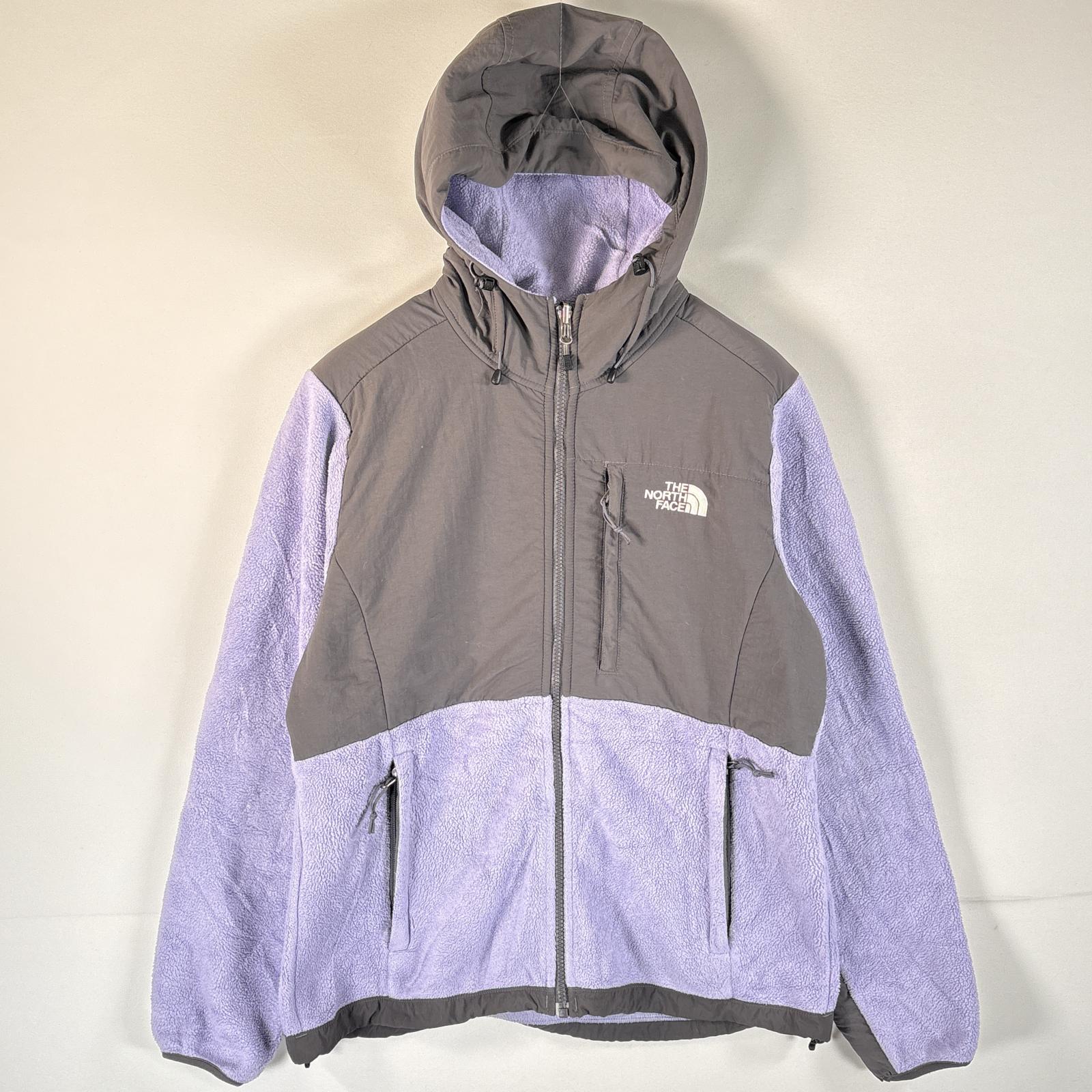 古着 フルジップフリースジャケット デナリ フード ワンポイントロゴ M パープル系 レディース