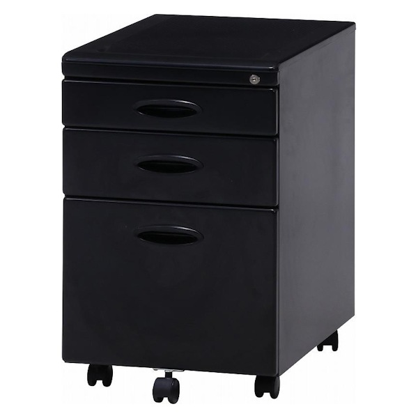 デスクワゴン 高さ61.5cm デスク キャビネット 引き出し 鍵付き サイドワゴン オフィスワゴン 3段 デスク下 サイドチェスト 脇机 完成品 キャスター付き オールロック デスクチェスト