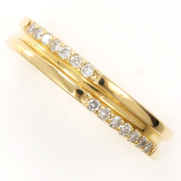 K18 18金 YG イエローゴールド リング 指輪 7.5号 ダイヤ 0.11 ジュエリー 中古