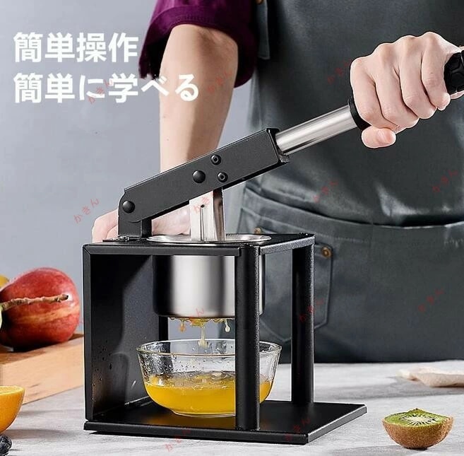 手動ジューサー 果汁しぼり器 ハンドブレンダー スロー ハンドジューサー フルーツ野菜ポテトマッシャー ポテトライサー ステンレス 軽量手動式 果汁絞り器
